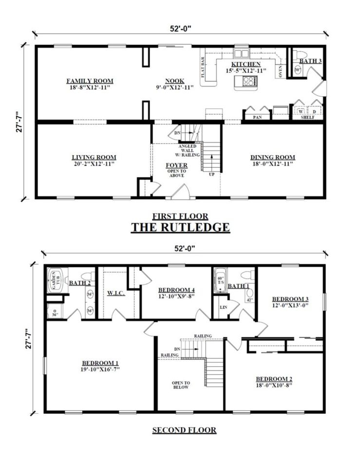 Image Result For Floor Plan Two Story Rectangular House Two Story  - Rectangle House Plans 2 Story