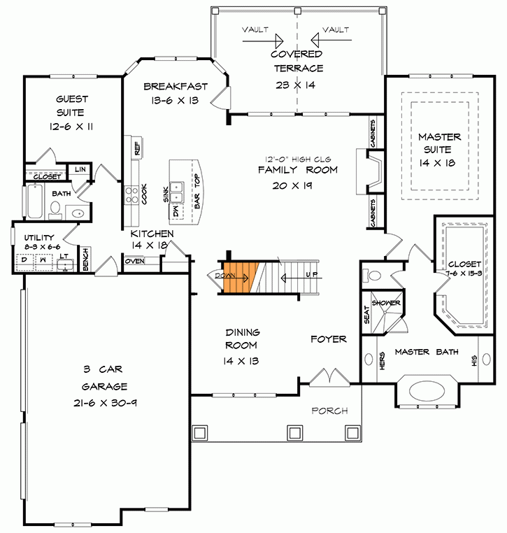 Magnificent Two Story House Plan With Main Level Master And Guest Suite  - Two Story House Plans With Master On Main Level