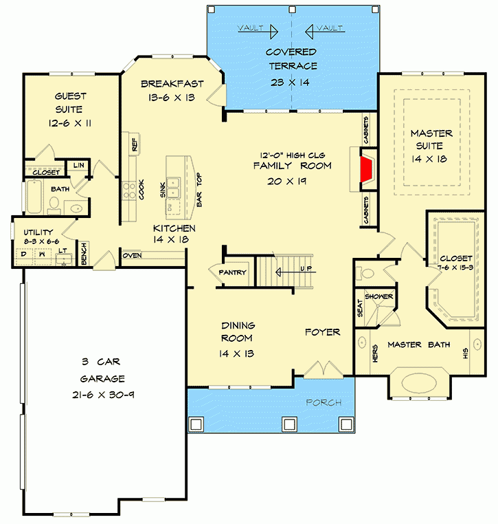 Magnificent Two Story House Plan With Main Level Master And Guest Suite  - Two Story House Plans With Master On Main Level