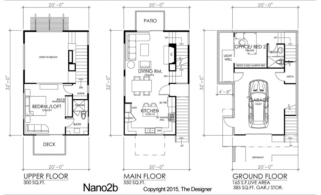 Modern Affordable 3 Story House Plan Designs The House Designers - Floor Plans For 3 Bedroom 2 Story House