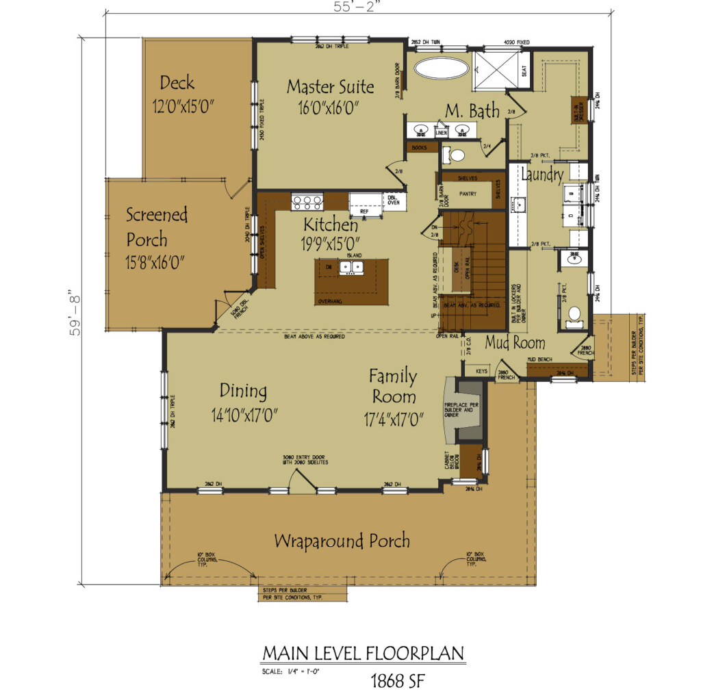 Modern Farmhouse Floor Plan With Wraparound Porch Max Fulbright Designs - House Floor Plan Wrap Around Porch Two Story