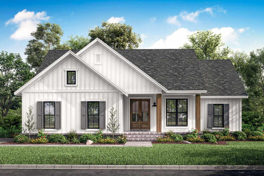 Modern farmhouse House Plan 3 Bedrooms 2 Bath 1398 Sq Ft Plan 50 394 - House Plans 1 Story 3 Bedroom 2 Bath