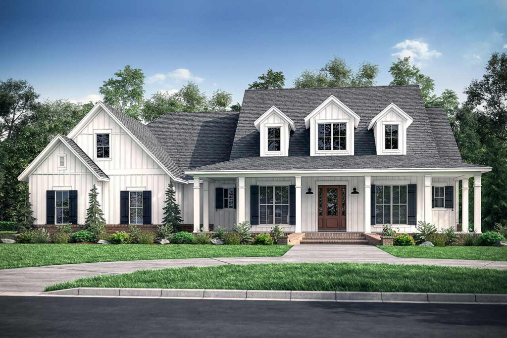 Modern farmhouse House Plan 4 Bedrooms 3 Bath 2926 Sq Ft Plan 50 283 - 4 Bed 3 Bath Single Story House Plans