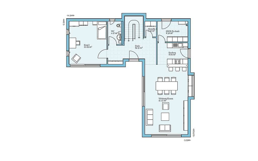 Modern Two storey L shaped Aerated Concrete House Hitech House - Modern L Shaped House Plans 2 Story