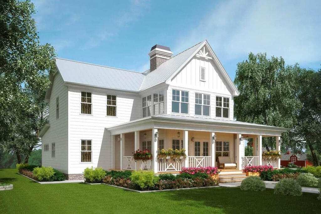 Most Popular Two Story Farmhouse - Classic Two Story House Plans