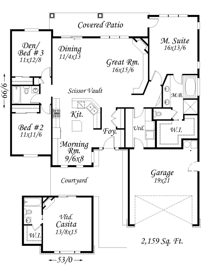 Multi Generational One Story House Plan Craftsman House Plan - Single Story Multi Generational House Plans