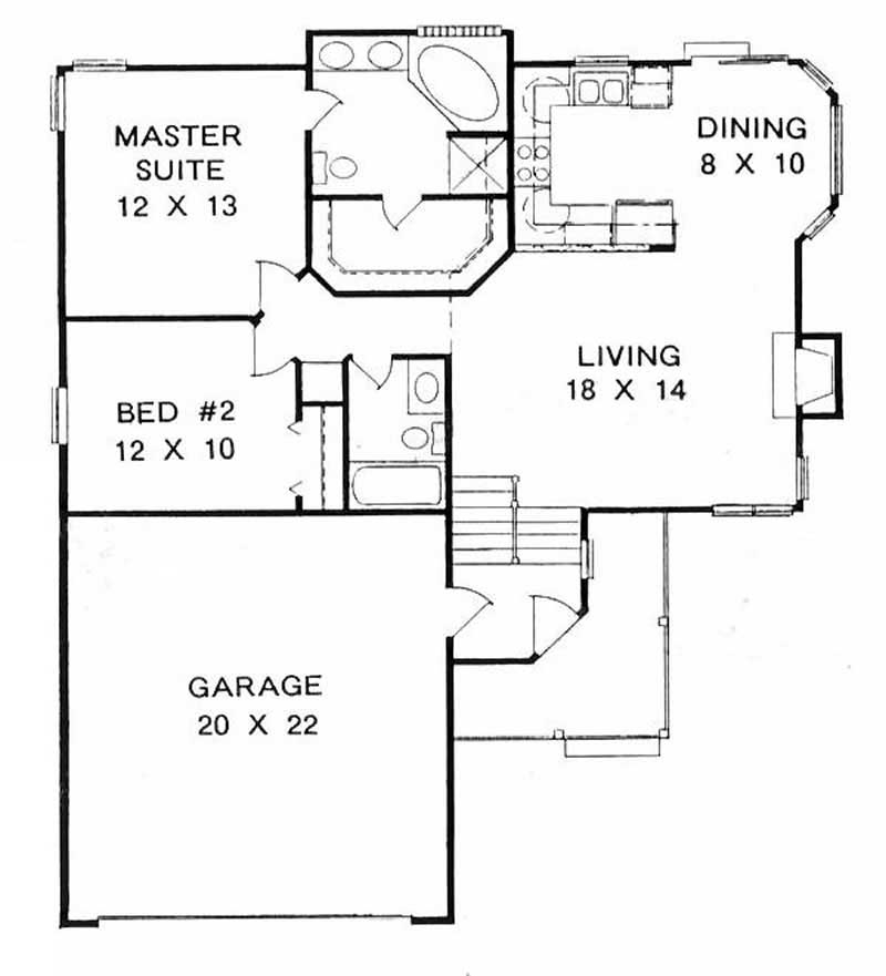 Multi Level Home With 2 Bdrms 1000 Sq Ft House Plan 103 1091 - 1000 Sqft 2 Story House Plans