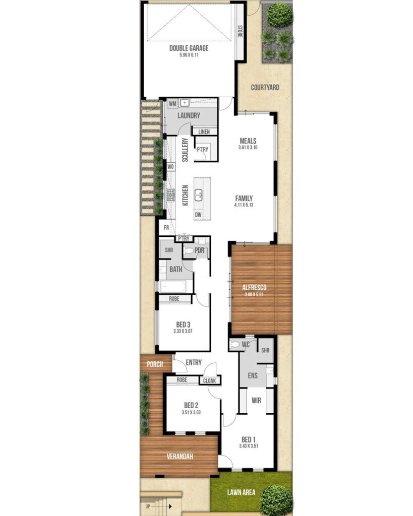 Narrow Lot House Plans Single Story House Decor Concept Ideas - Narrow One Story House Plans