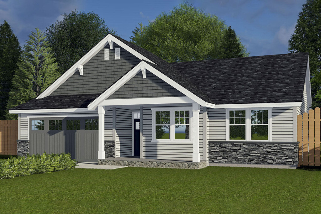 One Story 3 Bed House Plan Under 1600 Square Feet With 2 Car Garage  - One Story House Plans Under 1600 Sq Ft