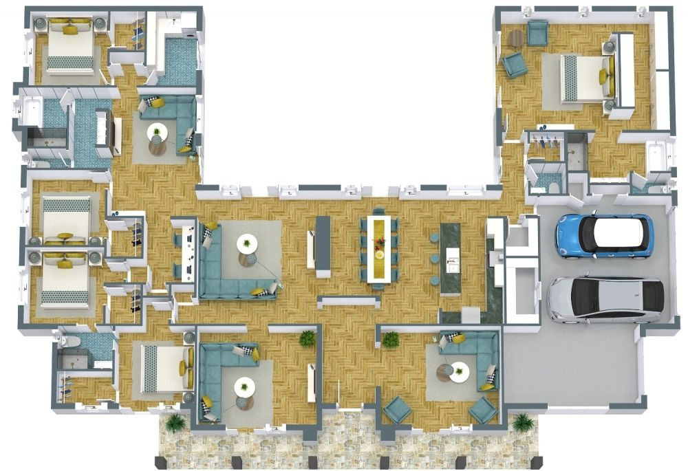 One Story Bedroom Farm House Style House Plan 8817 Plan 51 OFF - 3D One Story House Plans