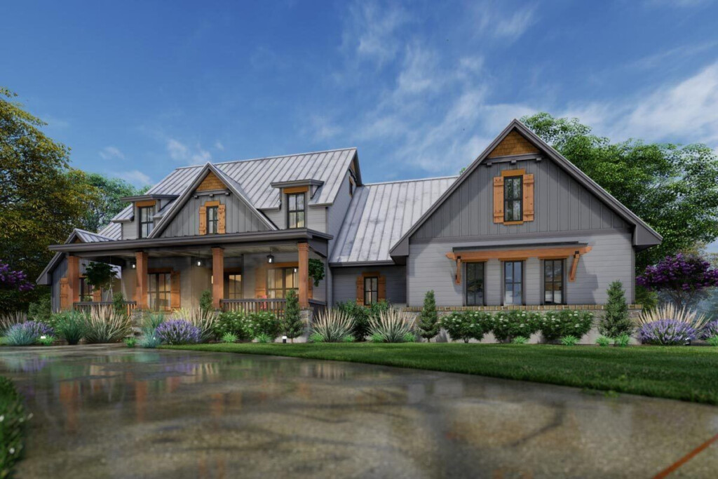 One Story Country Craftsman Home Plan With Loft And Optionally Finished  - Cost Effective One Story House Plans