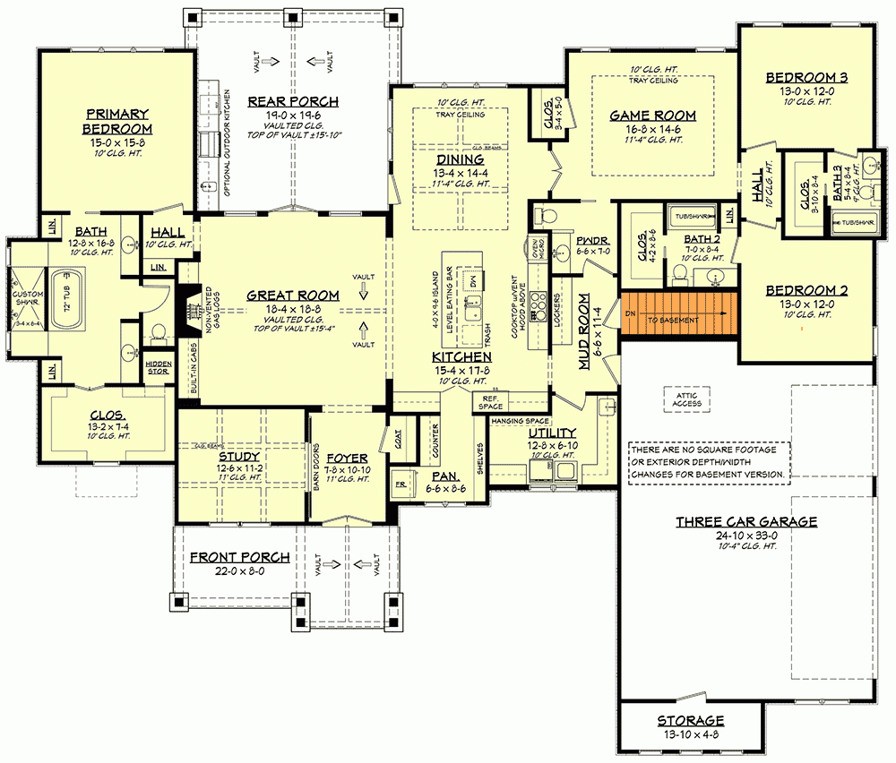 One Story Hill Country Home Plan With Open Floor Plan And Game Room  - Open Floor House Plans One Story