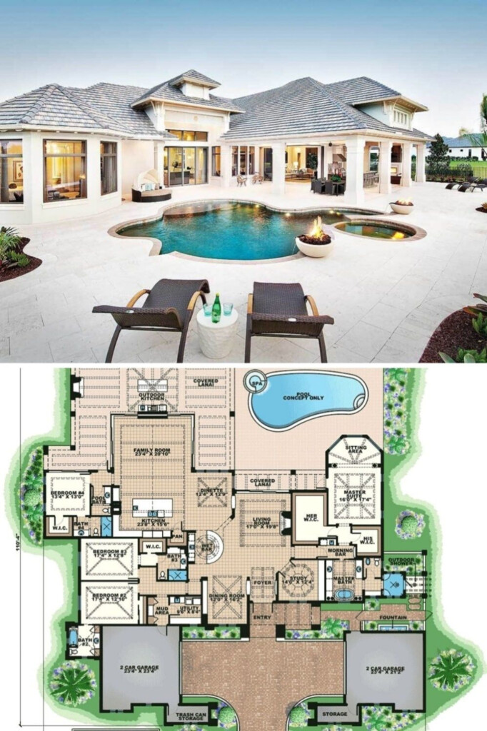 One Story Luxury Home Plans Tabitomo - 1 Story Luxury House Plans