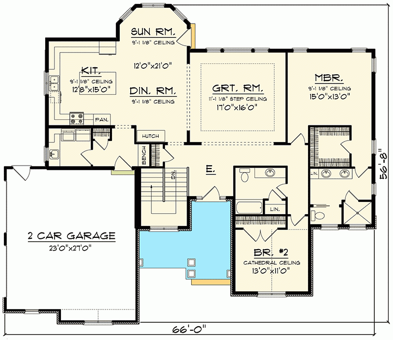 Open Concept Home With Side Load Garage 89912AH Architectural  - Two Story House Plans With Side Entry Garage