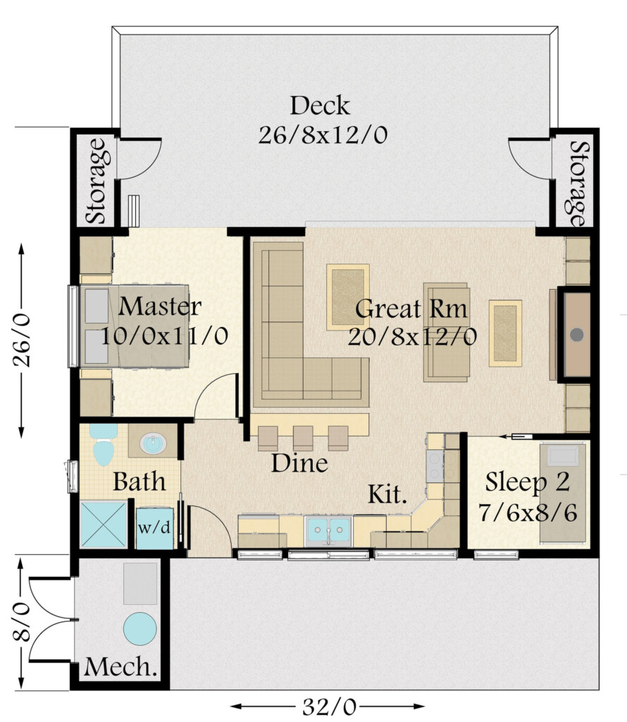 Orbit House Plan One Story Modern Small Home Design - 1 Story Small House Plans