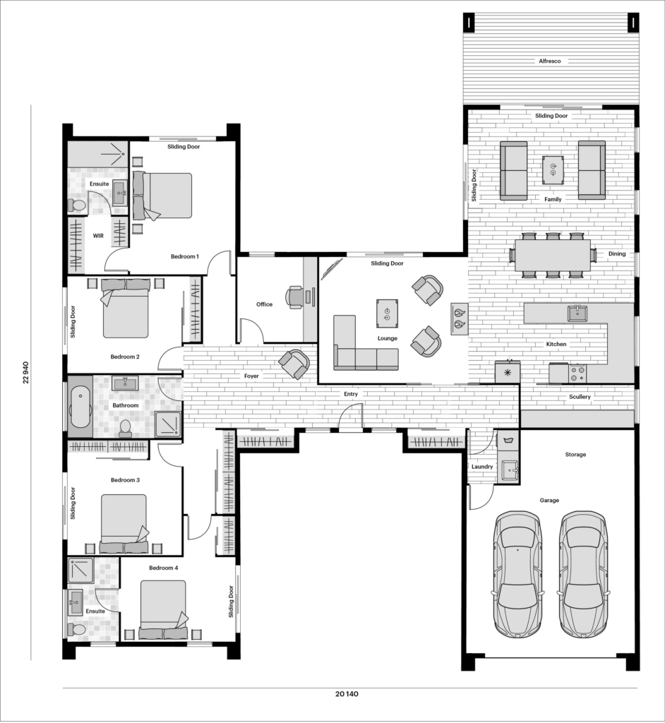 Pavilion House Plans NZ H Shaped House Design The Dunstan - H Shaped House Plans 2 Story