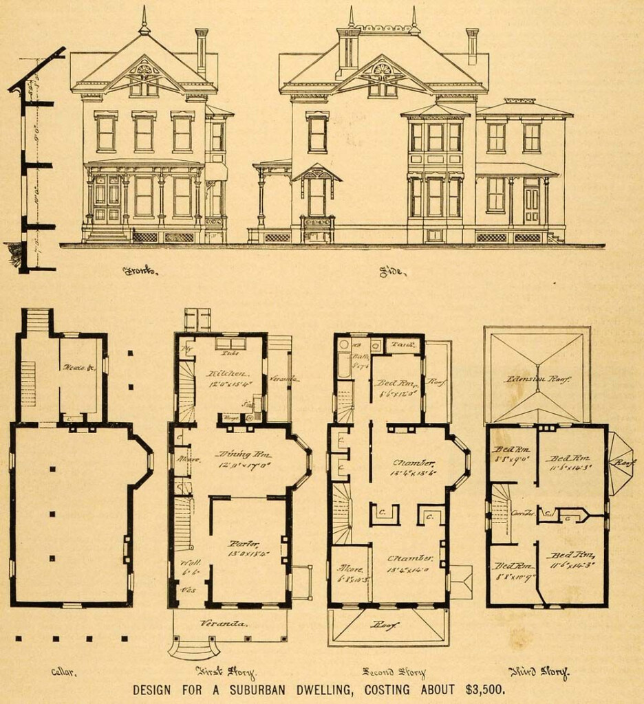 Pin By Chriss Flagg On Architecture Victorian Victorian House Plans  - 3 Story Victorian House Plans Late 1890S