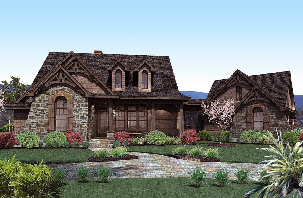 Plan 16807WG Stone Cottage With Flexible Garage Craftsman Cottage  - One Story Stone House Plans