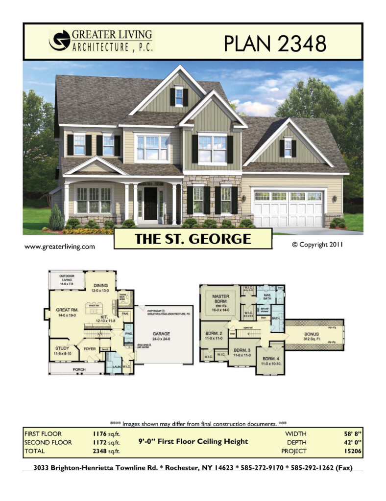 Plan 2348 THE ST GEORGE House Plans Two Story House Plans 2  - Two Story Family House Floor Plans