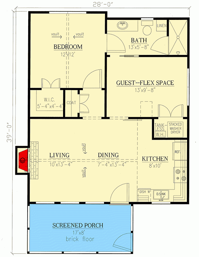 Plan 24391TW Compact And Versatile 1 To 2 Bedroom House Plan Small  - One Bedroom Two Story House Plans