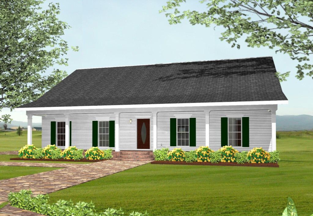 Plan 2515DH Southern Home Plan With Two Covered Porches House Plans  - 2 Bedroom Single Story House Covered Porch Plans