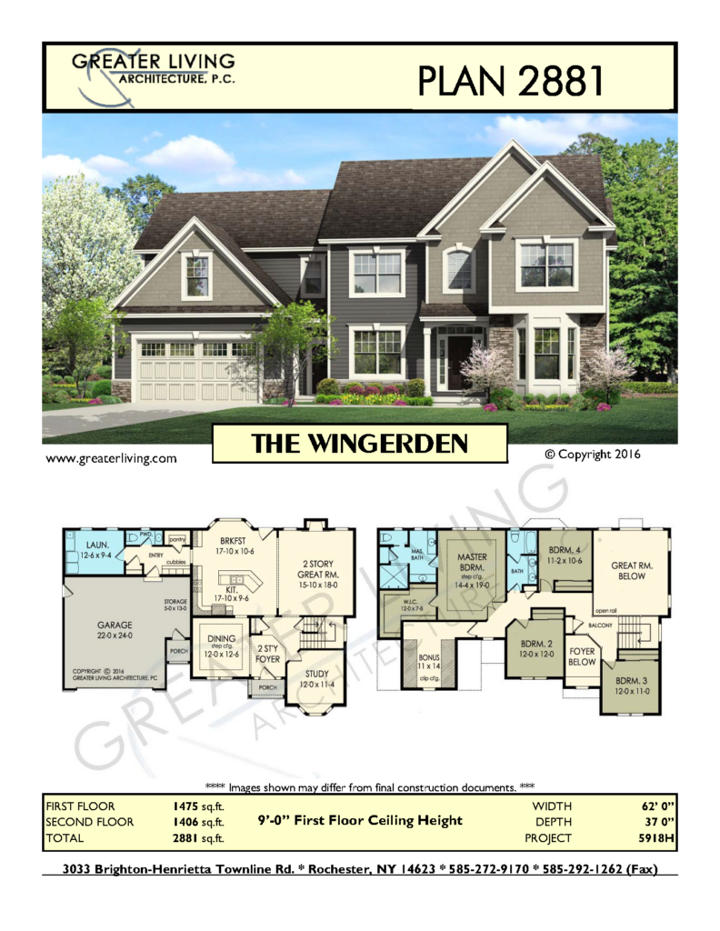 Plan 2881 THE WINGERDEN Two Story House Plan Greater Living  - 2 Story Large Family House Plans