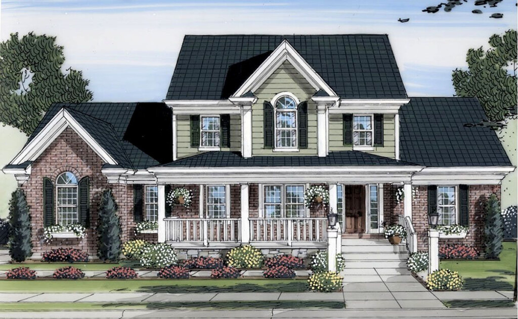 Plan 39122ST Lovely Two Story Home Plan Colonial House Plans  - 2 Story Country Style House Plans