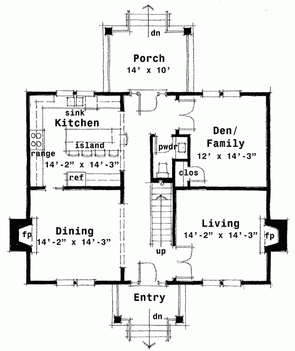 Plan 44045TD Center Hall Colonial House Plan Colonial House Plans  - Center Hall One Story House Plans