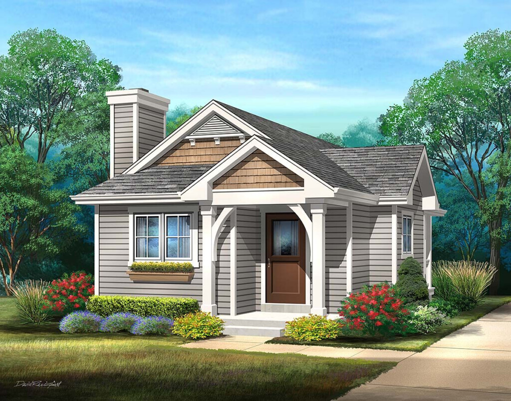 Plan 45169 One Bedroom Cottage Home Plan Craftsman Cottage Cottage  - One Story Small Cottage House Plans