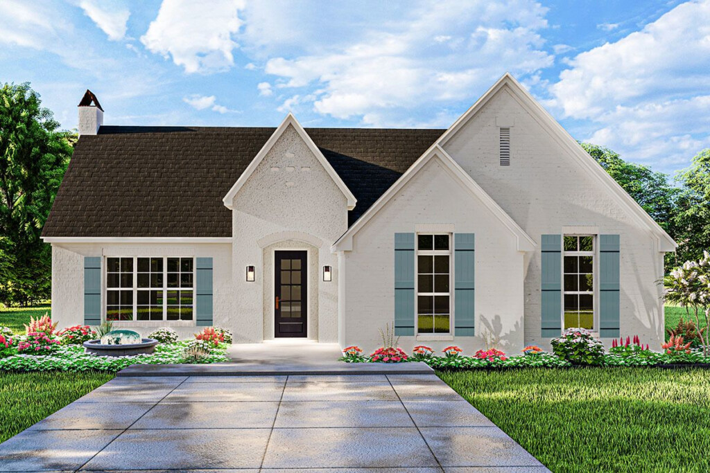 Plan 62158V One Story French Country Cottage With Vaulted Ceiling  - European Style Single Story House Plans