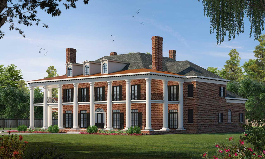 Plantation House Plan 6 Bedrooms 6 Bath 9360 Sq Ft Plan 10 1603 - Two Story Plantation Style House Plans