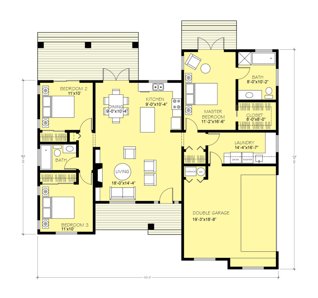 Ranch 3 Beds 2 Baths 1600 Sq Ft Plan 427 11 Houseplans Ranch  - 3Brm 2 Bath One Story 1600 Sq Ft House Plans