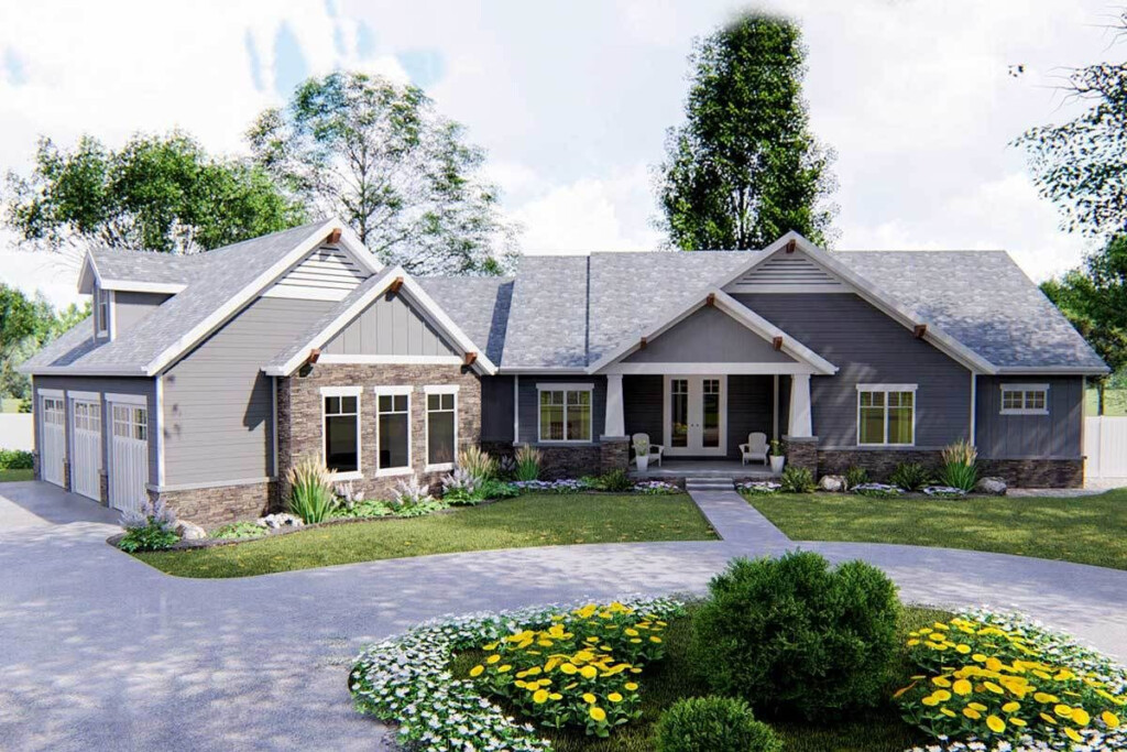 Ranch House Plans With Garage Explore The Possibilities House Plans - 2 Story Large Rantch House Plans With Large Garage