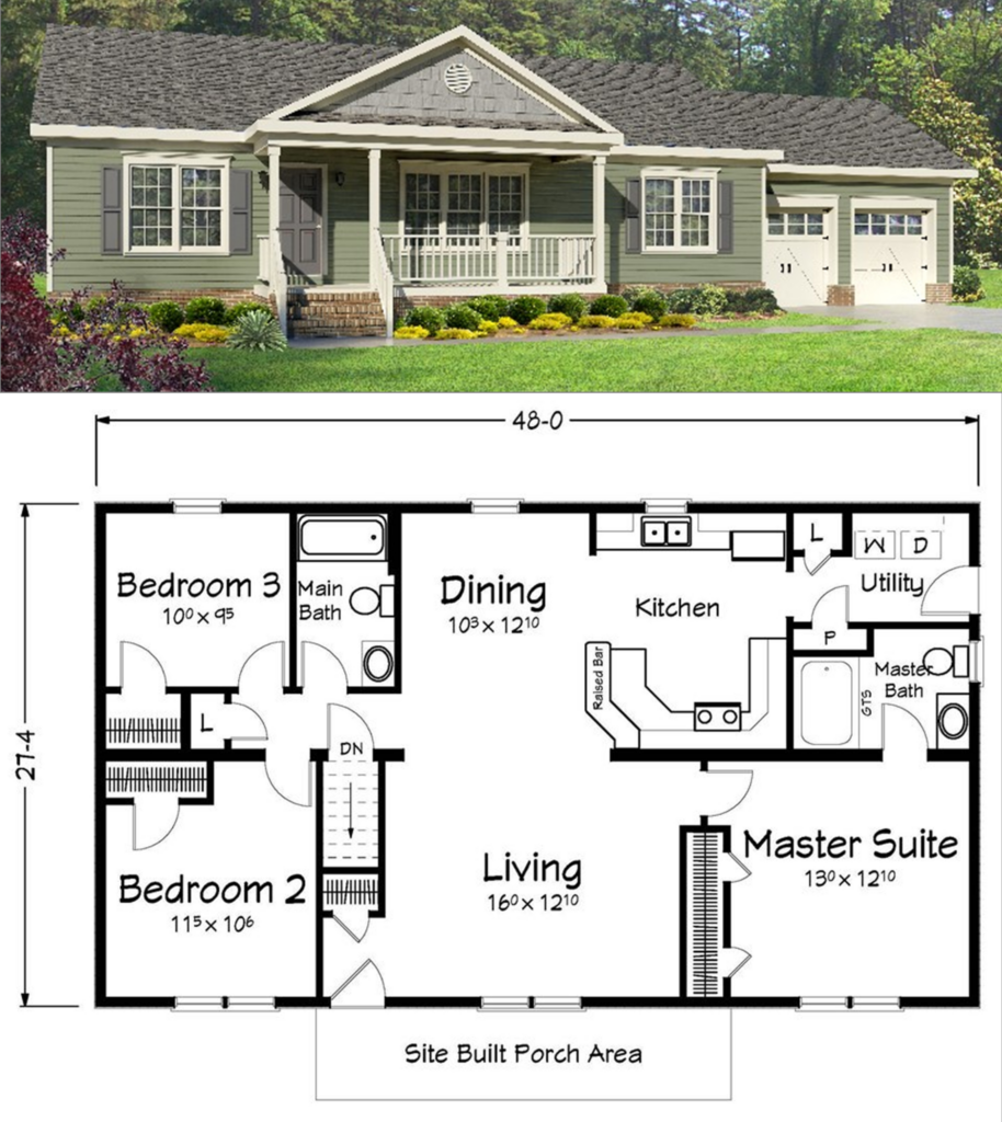 Ranch Style Floor Plans With Basement Flooring Tips - Floor Plan For One Story Ranch House