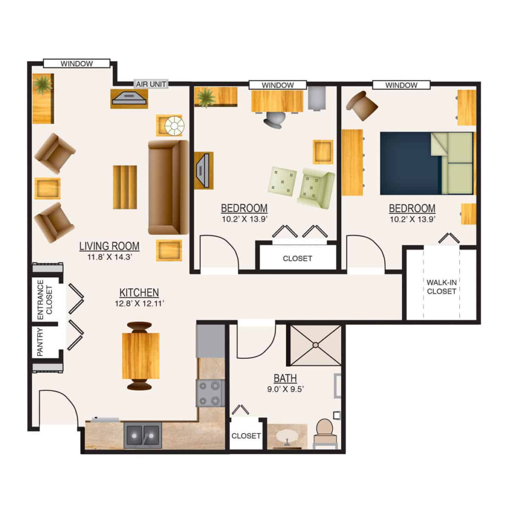 Retirement Home Floor Plans Assisted Living Floor Plans Appleton  - 2 Bedroom 2 Bath 1 Story Retirement House Plans