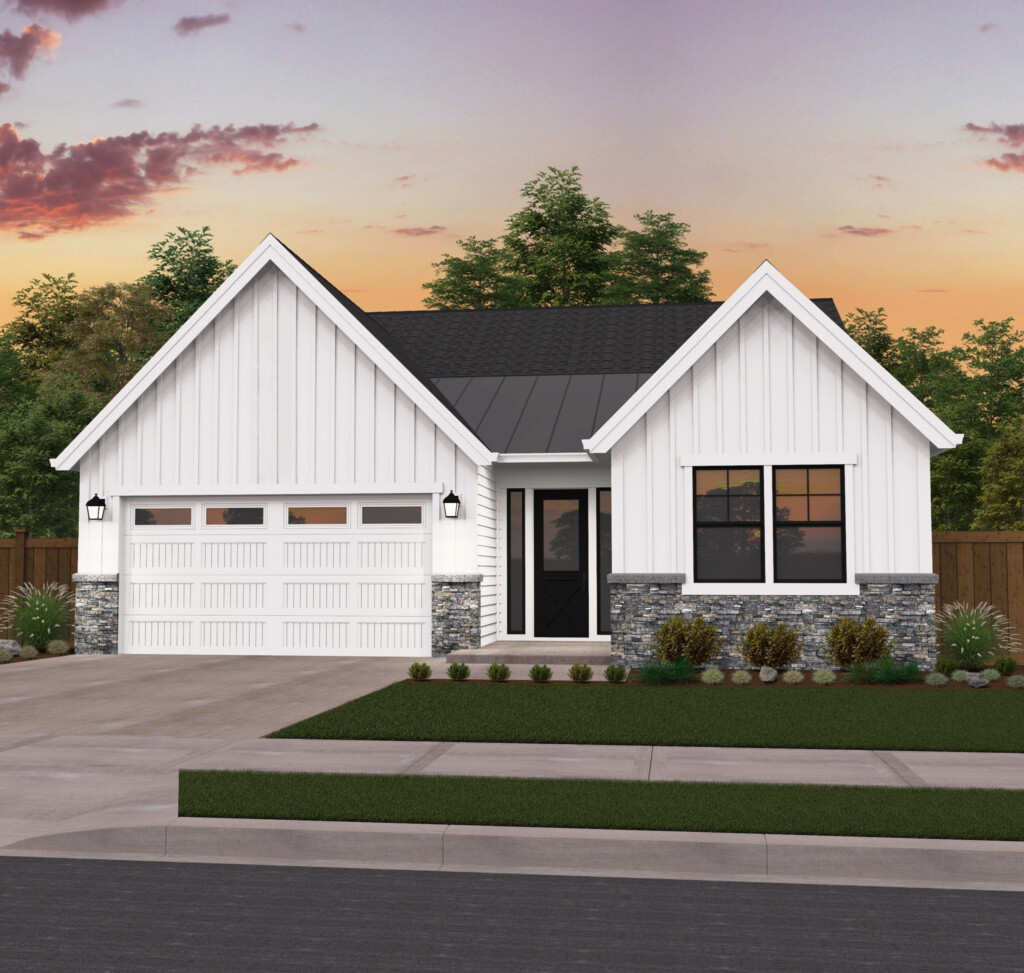 Rosewood House Plan One Story Rustic Farmhouse Home Design M 1773  - Cute One Story House Plans