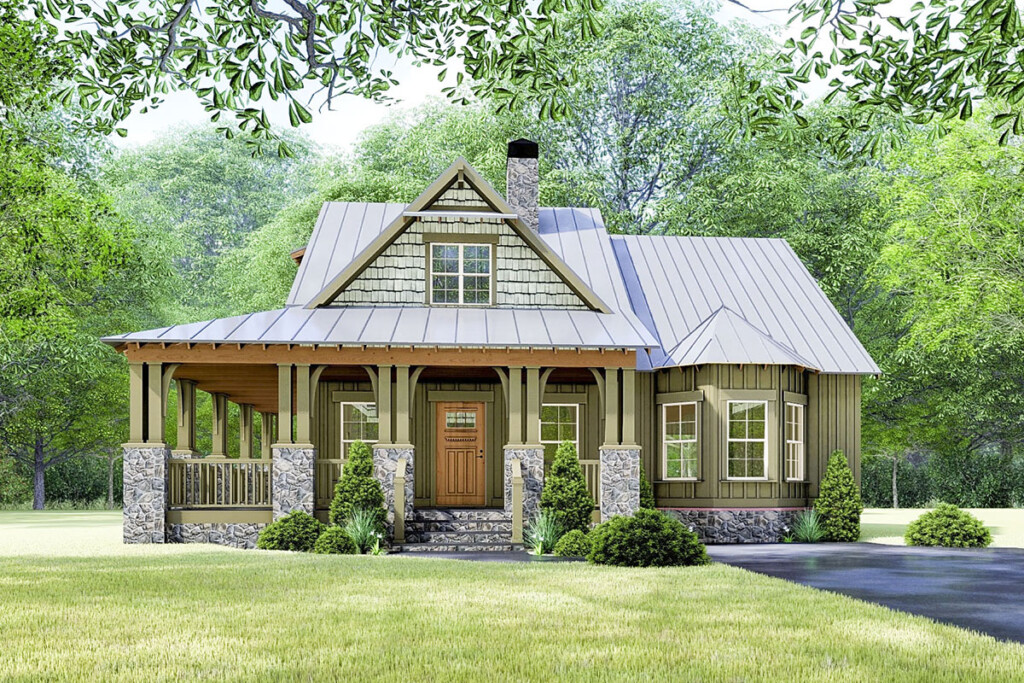 Rustic Cottage House Plan With Wraparound Porch 70630MK  - House Plans With Front Porch One Story