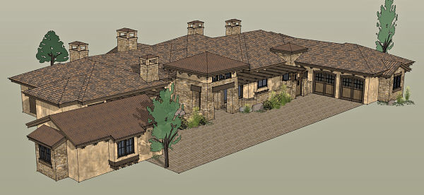 Rustic Tuscan Style House Plan 1504 Grand Junction - One Story Tuscan House Plans