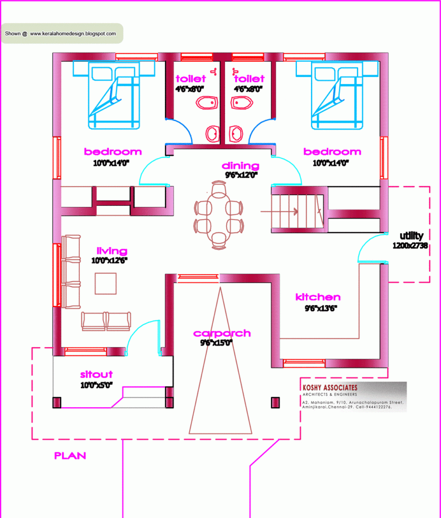 Single Floor House Plan 1000 Sq Ft Home Appliance - 1000 Sq Ft House Plans 1 Story