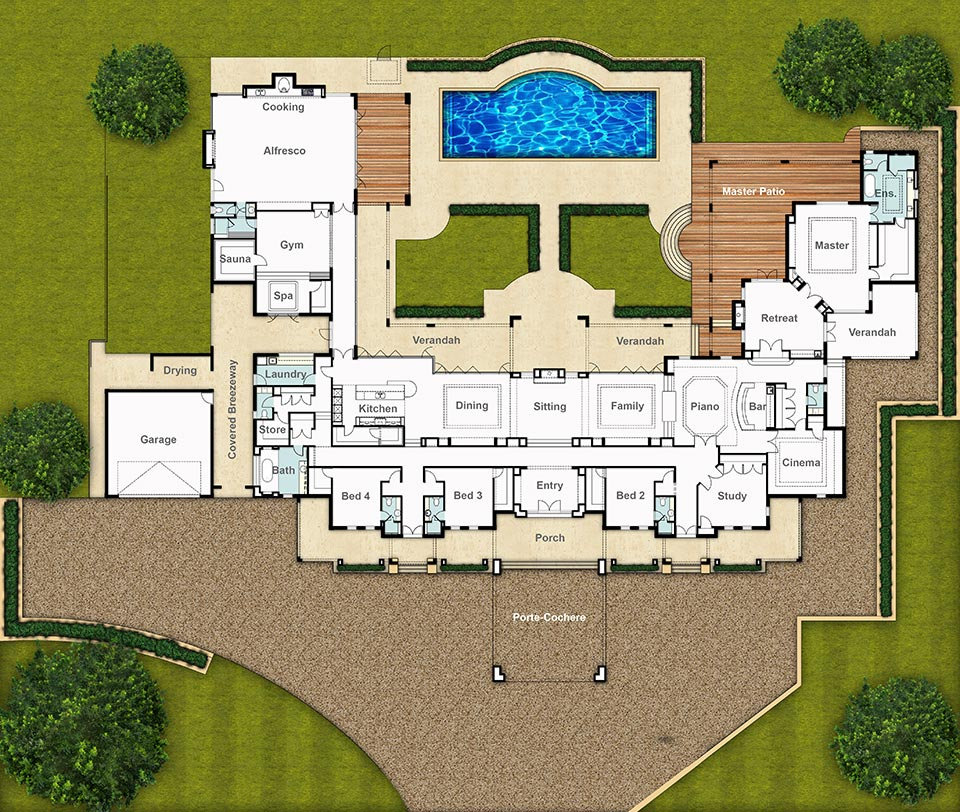 Single Storey Floor Plan With Spa Sauna Boyd Design Perth - One Story House Plans Australia