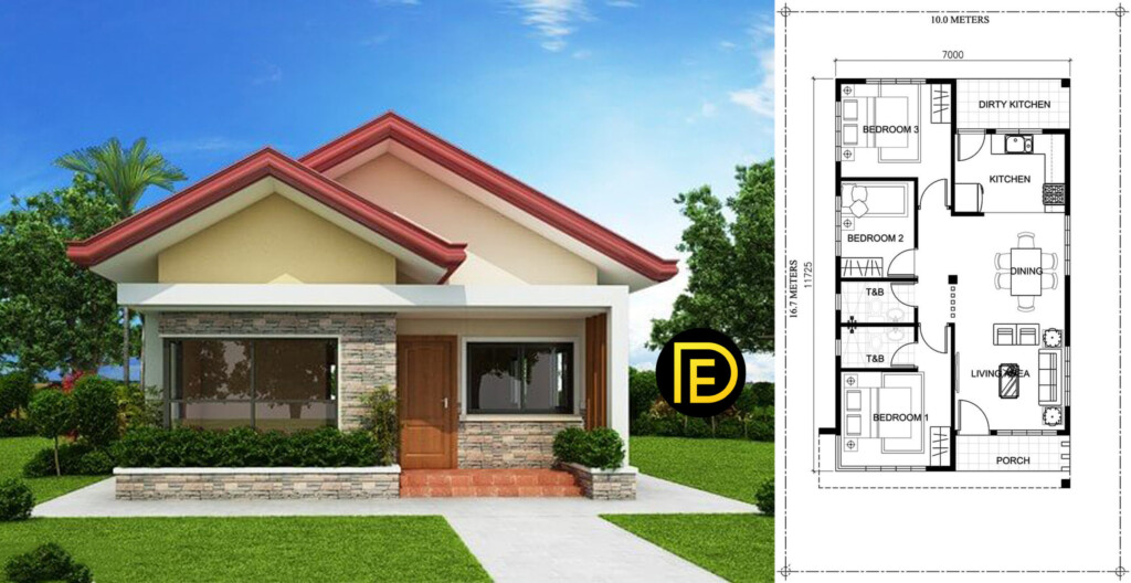 Single Storey House Plan - 3 Bedroom 3 Bath Single Story House Plans