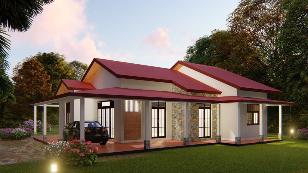 Single Story 3 Bed Room Sri Lanka House Plan Polgahawela House  - Single Story House Plans In Sri Lanka