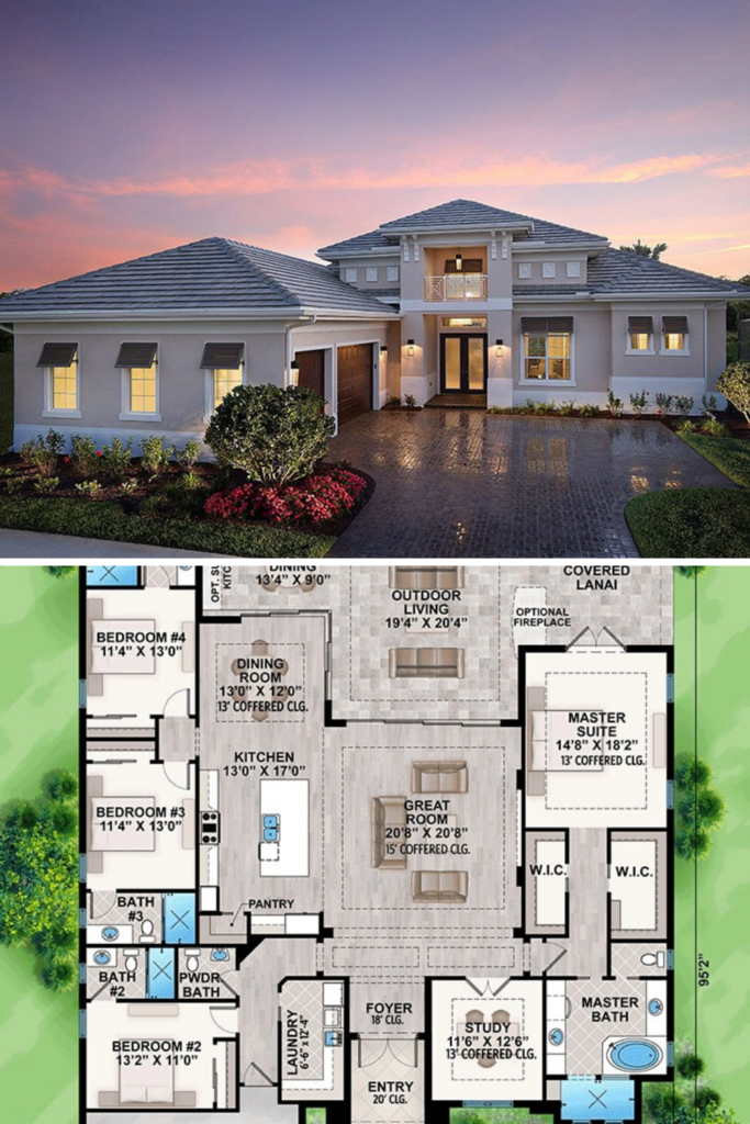 Single Story 4 Bedroom Florida Home Floor Plan Artofit - Florida Small House Plan One Story On A U Shape