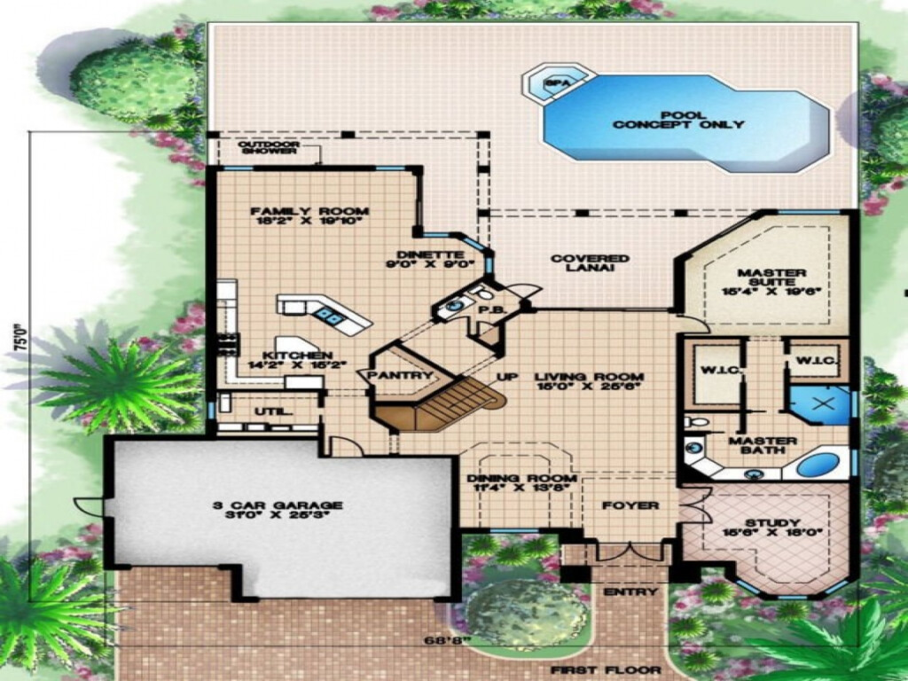 Single Story Beach House Floor Plans Floorplans click - Single Story Beach House Plans