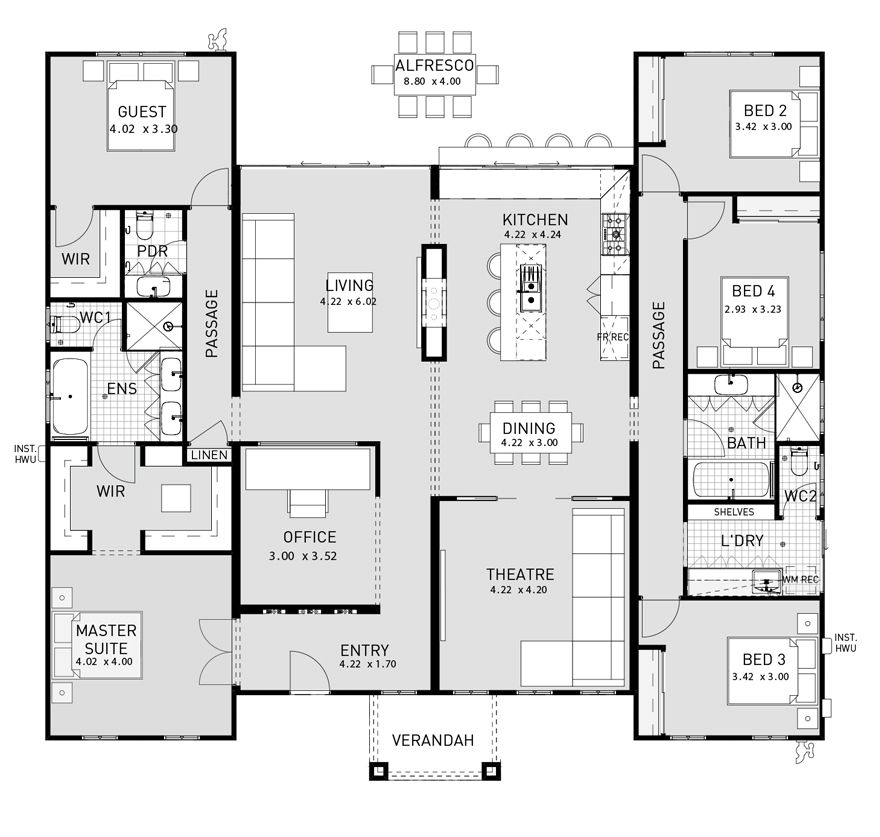 Six Bedroom House Plans Apartment Layout - 6 Bedroom House Plans With Porch On Both Stories