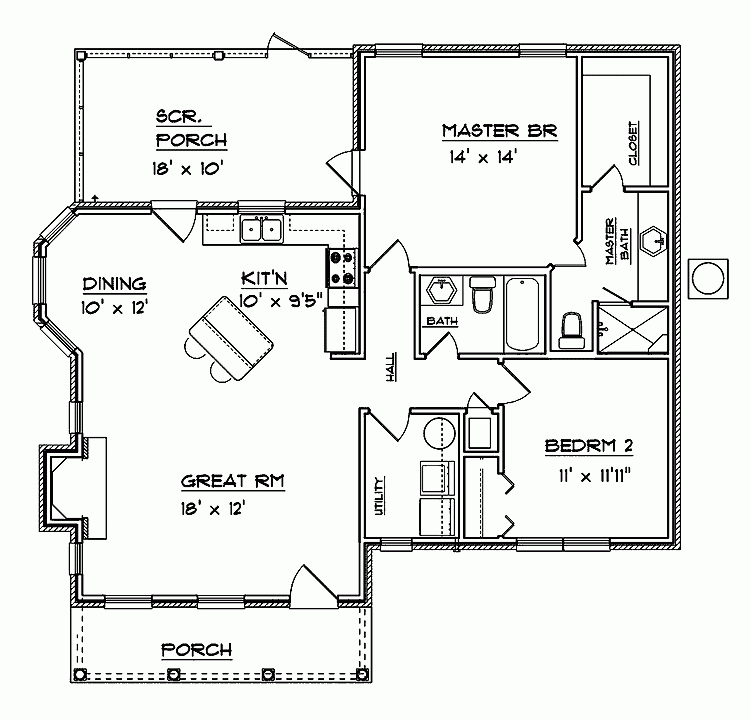 Slab House Plans 2 Bedroom - 2 Master Bedroom One Story Slab House Plans