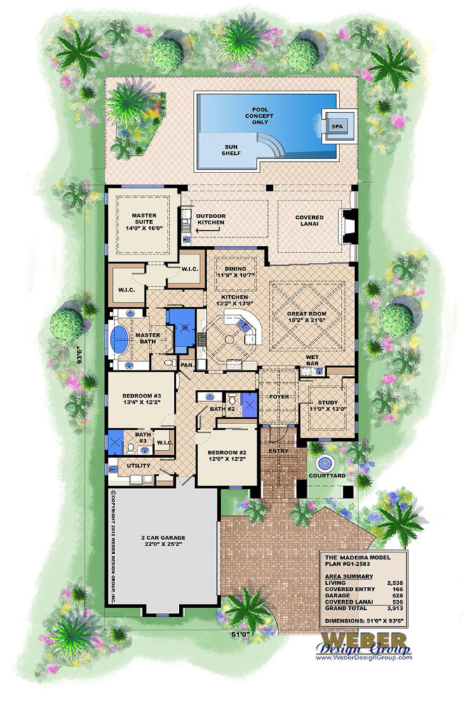 Spanish House Plan 1 Story Coastal Spanish Style Home Floor Plan - Single Story Spanish Style House Plans