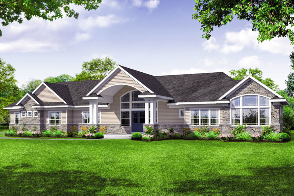 Sprawling One Story House Plan With Vaulted Great Room 72939DA  - Sprawling One Story House Plans