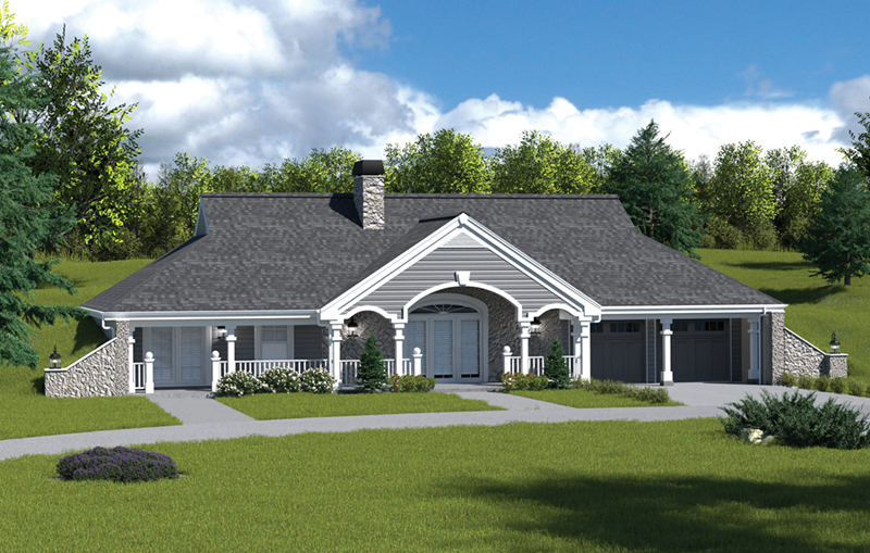 Stonehaven Berm Home Plan 007D 0161 Shop House Plans And More - 2 Story Berm House Plans