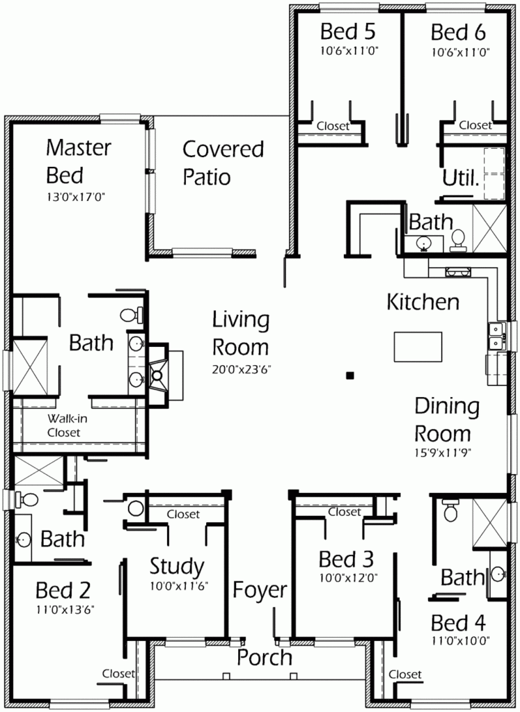 The Benefits Of Single Story 6 Bedroom House Plans House Plans - 6 Bedroom House Plan 1 Story